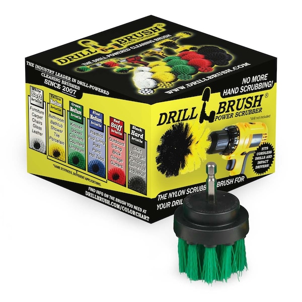 Drillbrush Kitchen Accessories - Microwave - Cleaning Supplies - Drill Brush 2in-Lim-Green-Short-QC - main